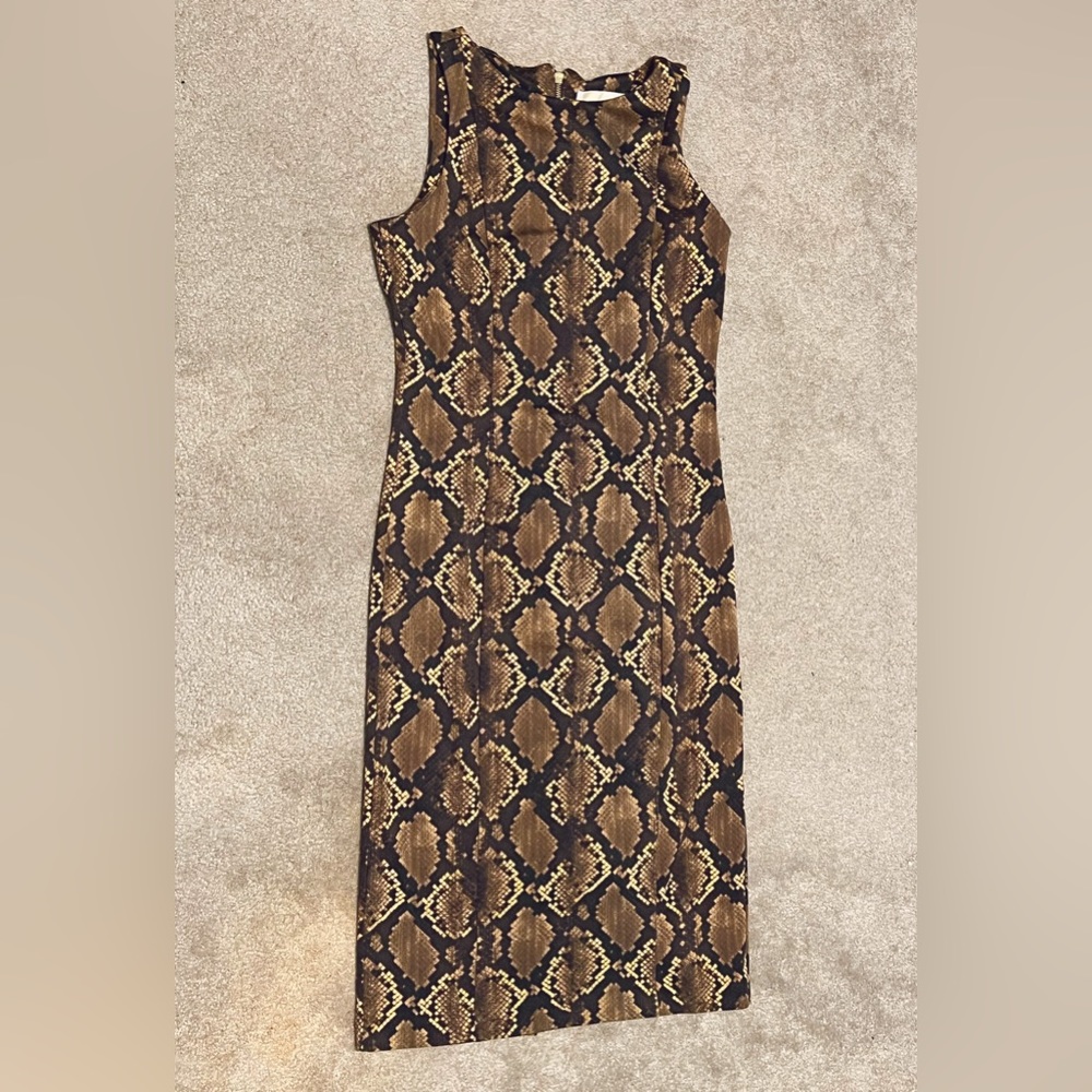 Michael Kors snake brown bodycon dress size 6